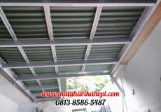 Hasil Pemasangan Kanopi Baja Ringan Atap Go Green Hijau Ekonomis Meruyung, Depok