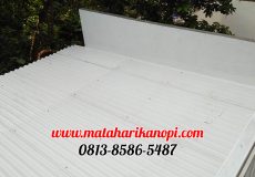 Hasil Pemasangan Kanopi Baja Ringan Atap Alderon RS, di Perum Shafa Town House, Jl. Raden Kosasih, Cikaret, Ciomas, Bogor