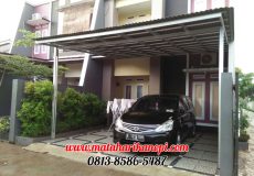 Hasil Pemasangan Kanopi Baja Ringan Atap Go Green Hijau Super Elegan di Berlian Village, Tanah Baru, Beji, Depok