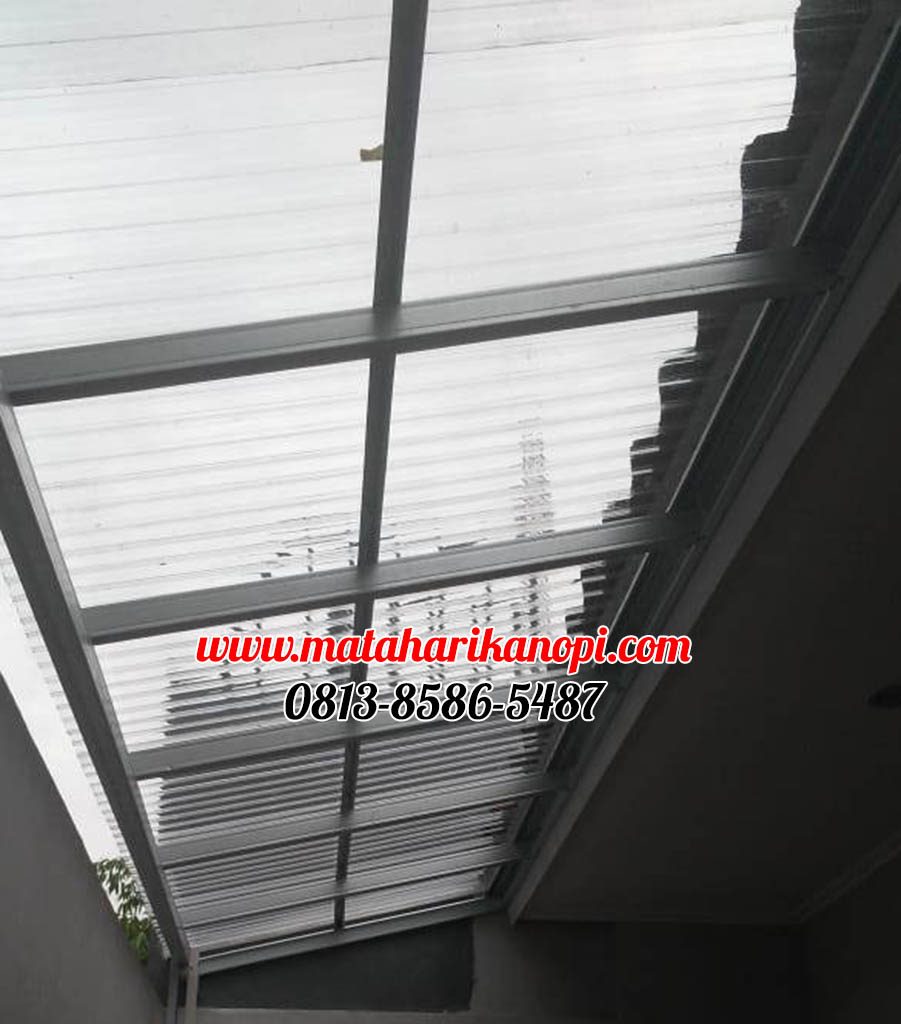 Hasil Pemasangan Kanopi Baja Ringan Atap Solartuff (Serenity) Type Ekonomis di Perum The Royal Felice Blok A4