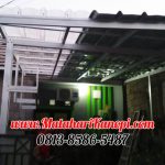 Hasil Pemasangan Kanopi Baja Ringan Atap Spandek Elegan Mix Solartuff di Shappire Regency Citayem Depok