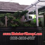 Hasil Pemasangan Kanopi Baja Ringan Atap Spandek Elegan Mix Solartuff di Shappire Regency Citayem Depok