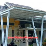 Hasil Pemasangan Kanopi Baja Ringan Atap Alderon Sunpanel Super Elegan V Plus Cat Putih di Taman Melati Premiere, Pengasinan, Sawangan, Depok