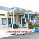 Hasil Pemasangan Kanopi Baja Ringan Atap Alderon Sunpanel Super Elegan V Plus Cat Putih di Taman Melati Premiere, Pengasinan, Sawangan, Depok