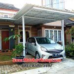 Hasil Pemasangan Kanopi Baja Ringan Atap Alderon Sunpanel Super Elegan Plus Cat Putih di Komplek Tugu Jaya Residence Parung Serab Gran Depok City