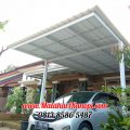 Hasil Pemasangan Kanopi Baja Ringan Atap Alderon Sunpanel Super Elegan Plus Cat Putih di Komplek Tugu Jaya Residence Parung Serab Gran Depok City