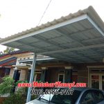 Hasil Pemasangan Kanopi Baja Ringan Atap Alderon Sunpanel Super Elegan Plus Cat Putih di Komplek Tugu Jaya Residence Parung Serab Gran Depok City