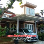 Hasil Pemasangan Kanopi Baja Ringan Atap Alderon Sunpanel Super Elegan Plus Cat Putih di Komplek Tugu Jaya Residence Parung Serab Gran Depok City