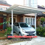 Hasil Pemasangan Kanopi Baja Ringan Atap Alderon Sunpanel Super Elegan Plus Cat Putih di Komplek Tugu Jaya Residence Parung Serab Gran Depok City