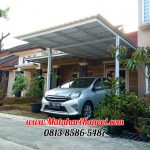 Hasil Pemasangan Kanopi Baja Ringan Atap Alderon Sunpanel Super Elegan Plus Cat Putih di Komplek Tugu Jaya Residence Parung Serab Gran Depok City