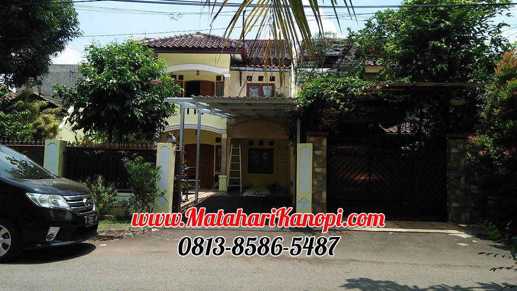 Hasil Pemasangan Kanopi Baja Ringan Atap Alderon Sunpanel Super Elegan di Proklamasi Depok