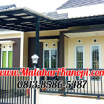 Hasil Pemasangan Kanopi Baja Ringan Atap Alderon Sunpanel Super Elegan Plus Cat Hitam di Pondok Rajeg Residence Blok C5 04