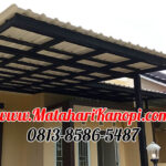 Hasil Pemasangan Kanopi Baja Ringan Atap Alderon Sunpanel Super Elegan Plus Cat Hitam di Pondok Rajeg Residence Blok C5 04