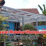 Hasil Pemasangan Kanopi Baja Ringan Atap Go Green Merah Paket Ekonomis di Cagar Alam Depok