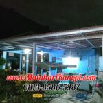 Hasil Pemasangan Kanopi Baja Ringan Atap Go Green Merah Paket Ekonomis di Cagar Alam Depok
