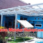 Hasil Pemasangan Kanopi Baja Ringan Atap Go Green Merah Paket Ekonomis di Cagar Alam Depok