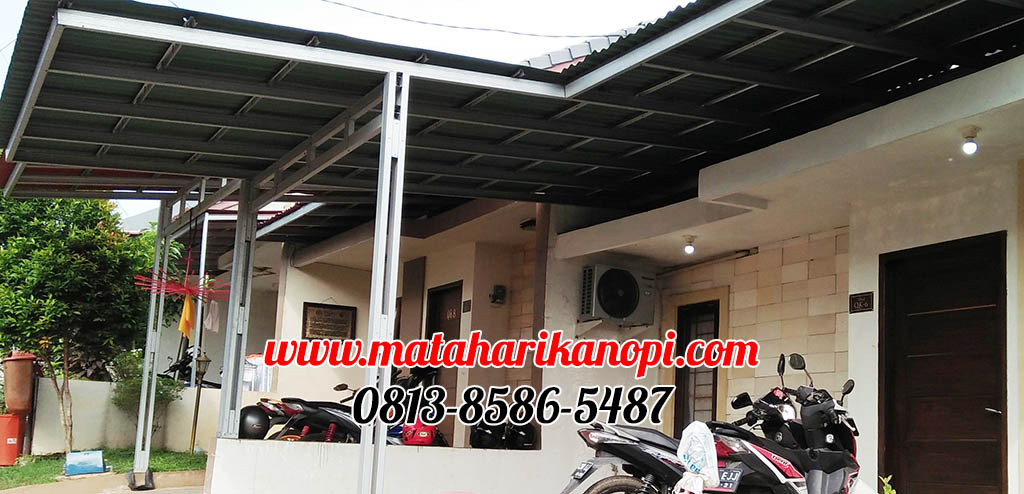 Hasil Pemasangan Kanopi Baja Ringan Atap Go Green Elegan di Puri Mas Depok Sawangan