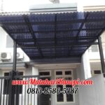 Hasil Pemasangan Kanopi Baja Ringan Atap Solartuff Super Elegan Plus Cat Hitam di Depok
