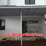 Hasil Pemasangan Kanopi Baja Ringan Atap Alderon Sunpanel Super Elegan Plus Cat Putih di Pesona Sawangan Residence Cluster Citronela