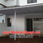 Hasil Pemasangan Kanopi Baja Ringan Atap Alderon Sunpanel Super Elegan Plus Cat Putih di Pesona Sawangan Residence Cluster Citronela
