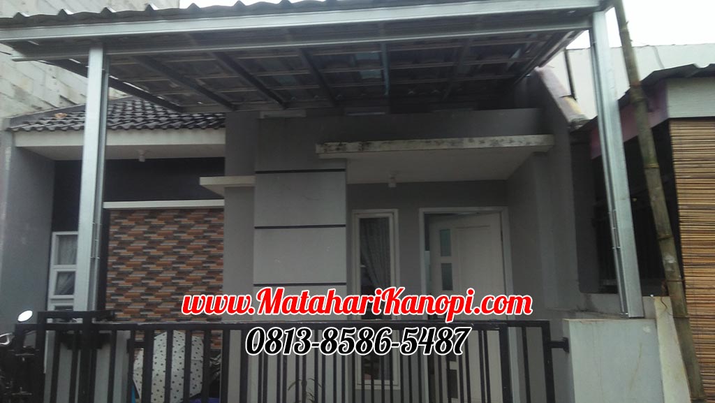 Hasil Pemasangan Kanopi Baja Ringan Atap Spandek Standar di RRI Tirtajaya Depok