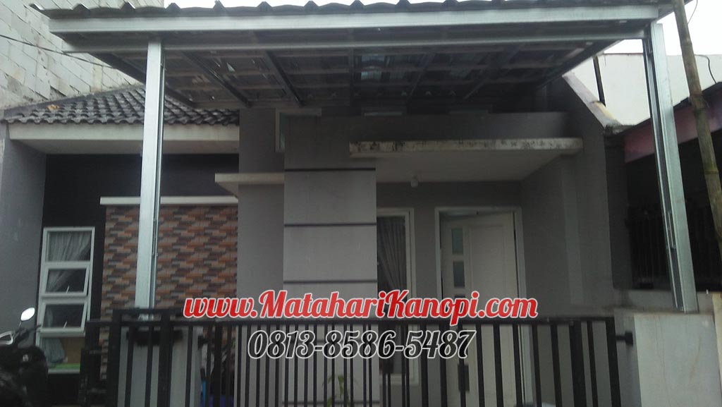 Hasil Pemasangan Kanopi Baja Ringan Atap Spandek Standar di RRI Tirtajaya Depok