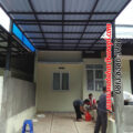 Hasil Pemasangan Kanopi Baja Ringan Murah Atap Alderon Sunpanel Super Elegan di Perum Kristal Garden, Cibinong, Citereup, Bogor