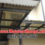 Hasil Pemasangan Kanopi Baja Ringan Atap Solartuff Super Elegan Cremona Plus Cat Hitam di Ciledug