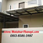 Hasil Pemasangan Kanopi Baja Ringan Atap Solartuff Super Elegan Cremona Plus Cat Hitam di Ciledug