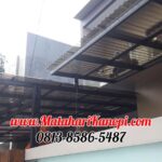 Hasil Pemasangan Kanopi Baja Ringan Atap Solartuff Super Elegan Cremona Plus Cat Hitam di Ciledug