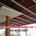 Hasil Pemasangan Kanopi Baja Ringan Atap Go Green Merah Ekonomis di Pancoran Mas Depok