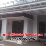 Kanopi Baja Ringan Atap Spandek Elegan Plus Cat Putih di Perumahan DMirai Cinere Depok
