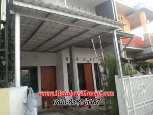 Hasil Pemasangan Kanopi Baja Ringan Atap Alderon Putih Standar di Perum Delivina Citayem Depok
