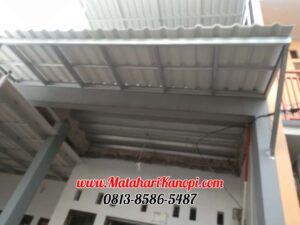 Hasil Pemasangan Kanopi Baja Ringan Atap Alderon Putih Standar di Perum Delivina Citayem Depok