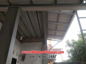 Hasil Pemasangan Kanopi Baja Ringan Atap Alderon Putih Standar di Perum Delivina Citayem Depok