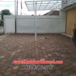 Hasil Pemasangan Kanopi Baja Ringan Atap Spandek Super Elegan Plus Cat Putih di Arco Bento