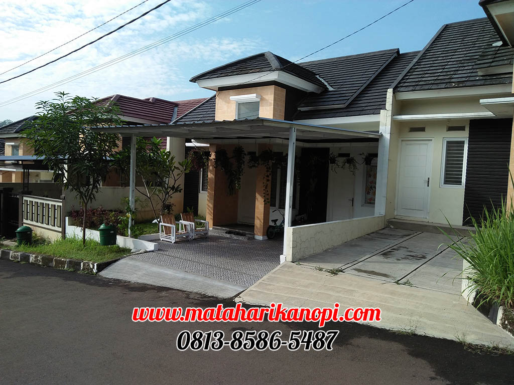 Hasil Pemasangan Kanopi Baja Ringan Atap Spandek Standar di Perum Kristal Garden, Cibinong, Citereup, Bogor