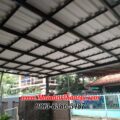 Hasil Pemasangan Kanopi Baja Ringan Atap Alderon Sunpanel Elegan Plus Cat Hitam di Margonda Depok