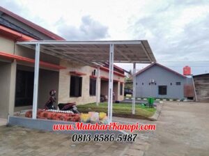 Hasil Pemasangan Kanopi Baja Ringan Atap Alderon RS Super Elegan Plus Cat Putih di Citayem