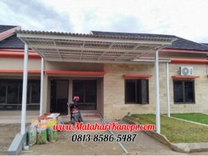 Hasil Pemasangan Kanopi Baja Ringan Atap Alderon RS Super Elegan Plus Cat Putih di Citayem