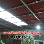 Hasil Pemasangan Kanopi Baja Ringan Atap Go Green Merah Ekonomis di Kelapa Dua Depok