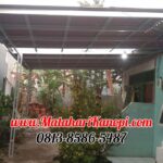 Hasil Pemasangan Kanopi Baja Ringan Atap Go Green Merah Ekonomis di Kelapa Dua Depok
