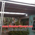 Hasil Pemasangan Kanopi Baja Ringan Atap Go Green Merah Ekonomis di Kelapa Dua Depok
