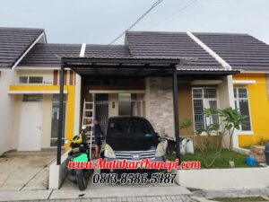 Hasil Pemasangan Kanopi Baja Ringan Atap Alderon Sunpanel Super Elegan Plus Cat Hitam di Cimanggu City Bogor