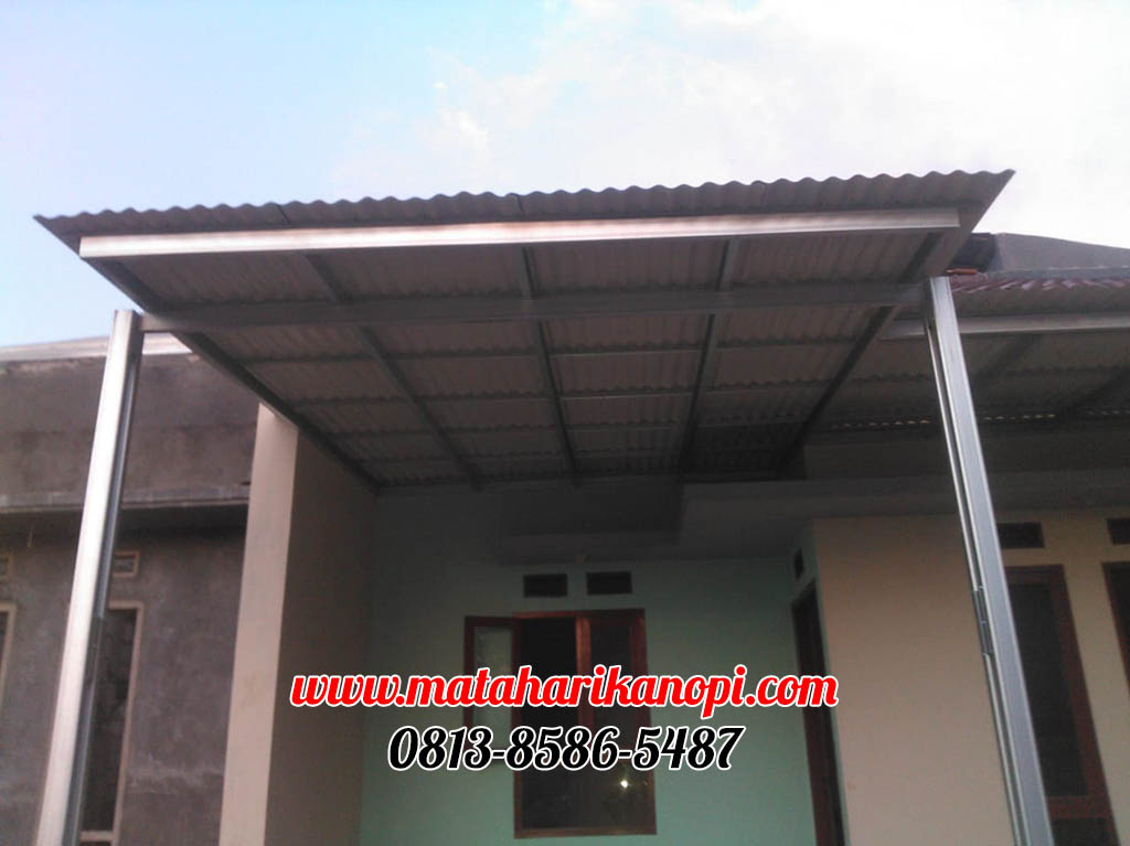 Hasil Pemasangan Kanopi Baja Ringan Atap Evo Gold Standar di Perum Pesona Rawa Denok