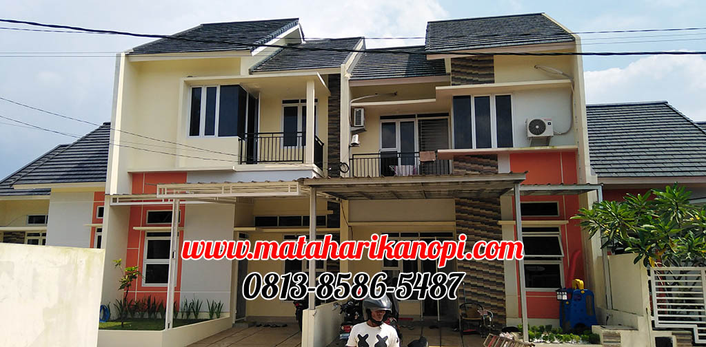 Hasil Pemasangan Kanopi Baja Ringan Atap Spandek Standar di Grand Dahlia Cluster GDC Grand Depok City Blok EE36 Depan