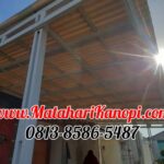 Hasil Pemasangan Kanopi Baja Ringan Atap Alderon RS Cremona Super Elegan Plus Cat Putih di Sawangan Hill 3 Blok C5