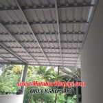 Hasil Pemasangan Kanopi Baja Ringan Atap Alderon Sunpanel Paket Elegan di Cluster Albina Citayem Depok