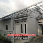 Hasil Pemasangan Kanopi Baja Ringan Atap Alderon Sunpanel Paket Elegan di Cluster Albina Citayem Depok