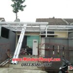 Hasil Pemasangan Kanopi Baja Ringan Atap Spandek Standar di Taman Anyelir 3 Blok Q3 No.10 Kalimulya Depok